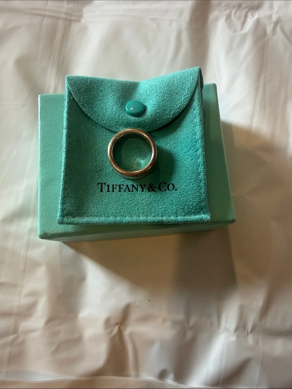 Authentic Tiffany & Co. 1837 Sterling Silver Concave Band Ring - Unisex Size 7
